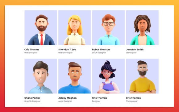 20 Team Member UI Elements