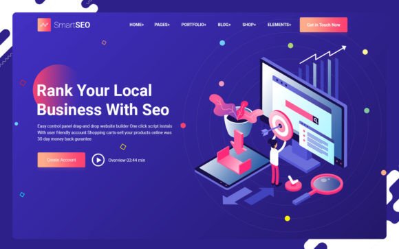 Smart Seo Hero Header: Modern, Clean Design